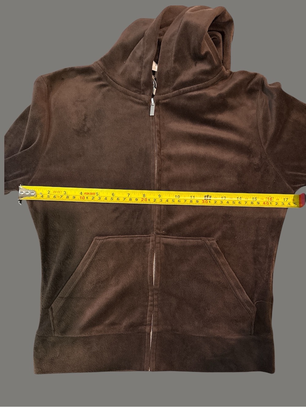 H&M Women's Chocolate Brown Velour Zip Hoodie junior size small - Picture 4 of 6